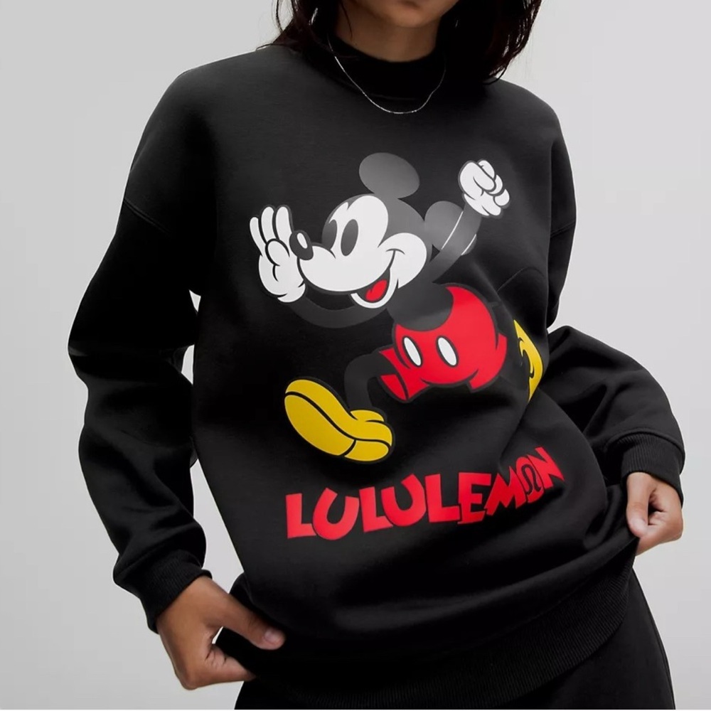 lululemon athletica Black Sweater with Mickey Mouse Design